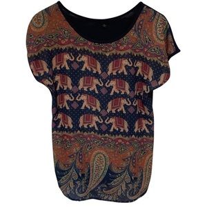 Elephant Print Detail Top